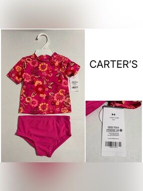 CARTER’S - 12M - NWT - INFANT GIRLS - UPF 50+ 2PC FLORAL SWIMSUIT / SWIMWEAR